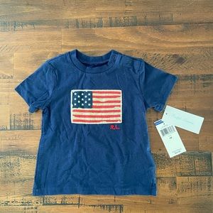 NWT Ralph Lauren Distressed American Flag Tee Size: 9M